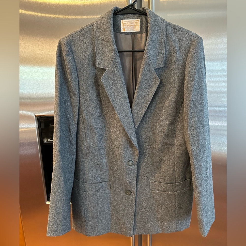 Vintage Pendleton 100% Wool Gray Blazer - Woman’s Size 10 - Made in U.S.A.